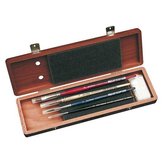 ESTOJO PINCEIS DA VINCI AQUARELA C/ 4 UNIDADES E SABAO MADEIRA