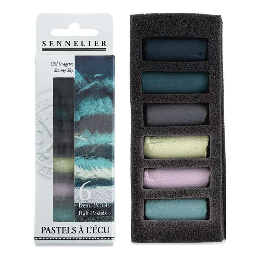 PASTEL SECO SENNELIER EXTRA SOFT 06 CORES STORMY SKY HALF STICK