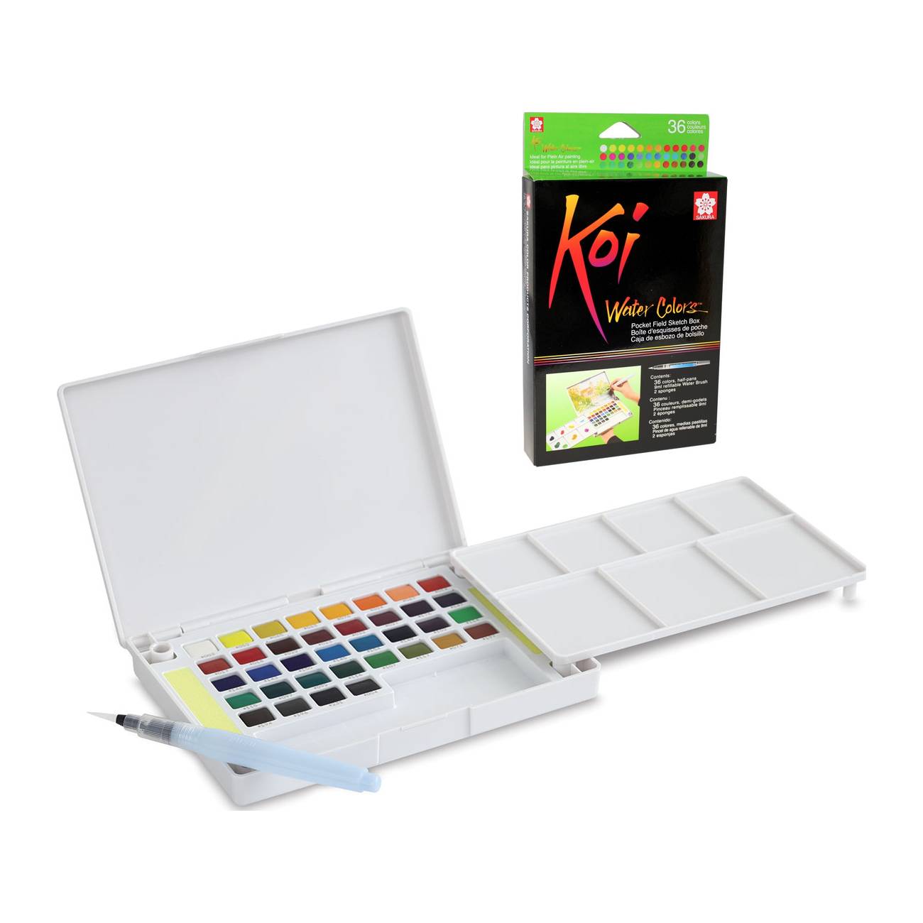 ESTOJO AQUARELA SAKURA KOI 36 CORES + PINCEL