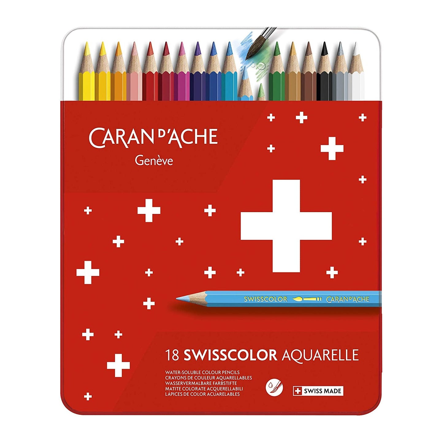LAPIS AQUARELAVEL CARAN D´ACHE SWISSCOLOR 18 CORES 1285718
