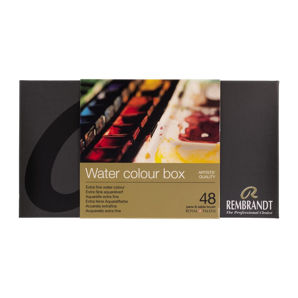 ESTOJO AQUARELA TALENS REMBRANDT 48 HALF PAN METAL BOX + BRU