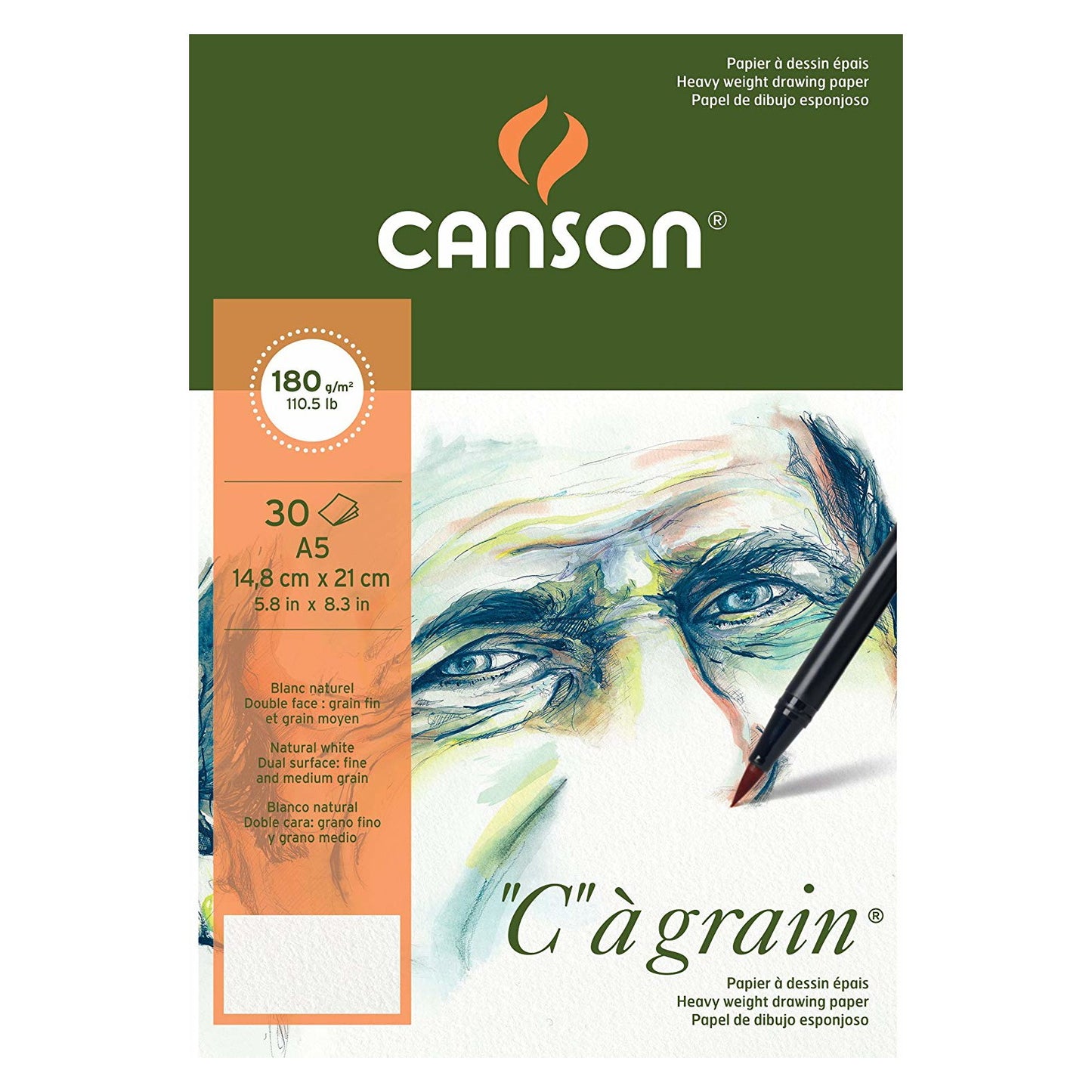 BLOCO CANSON C A GRAIN A5 180G/M2 30 FOLHAS