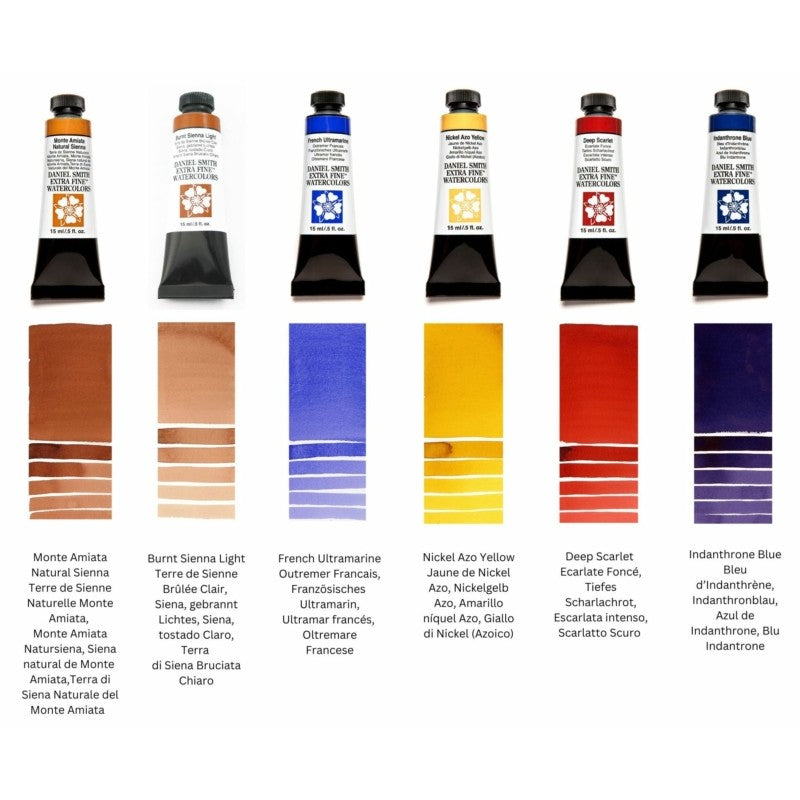 ESTOJO AQUARELA DANIEL SMITH RAFFAELE CICCALENIS TRADITIONAL MODERN C/ 06 TB 5ml