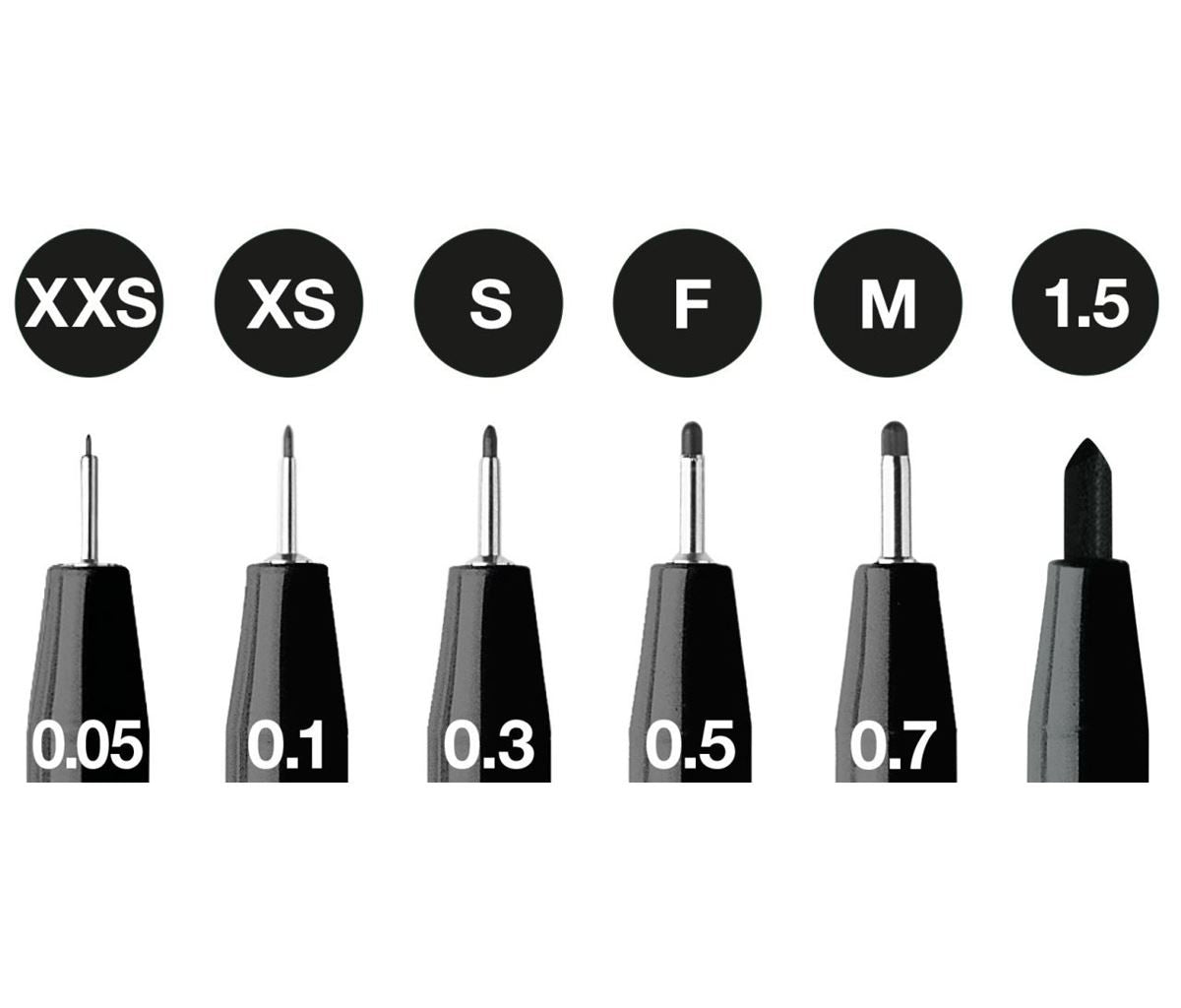 CANETA FABER CASTELL PITT 06 BLACKS (XXS-XS-S-F-M-1.5) 167154