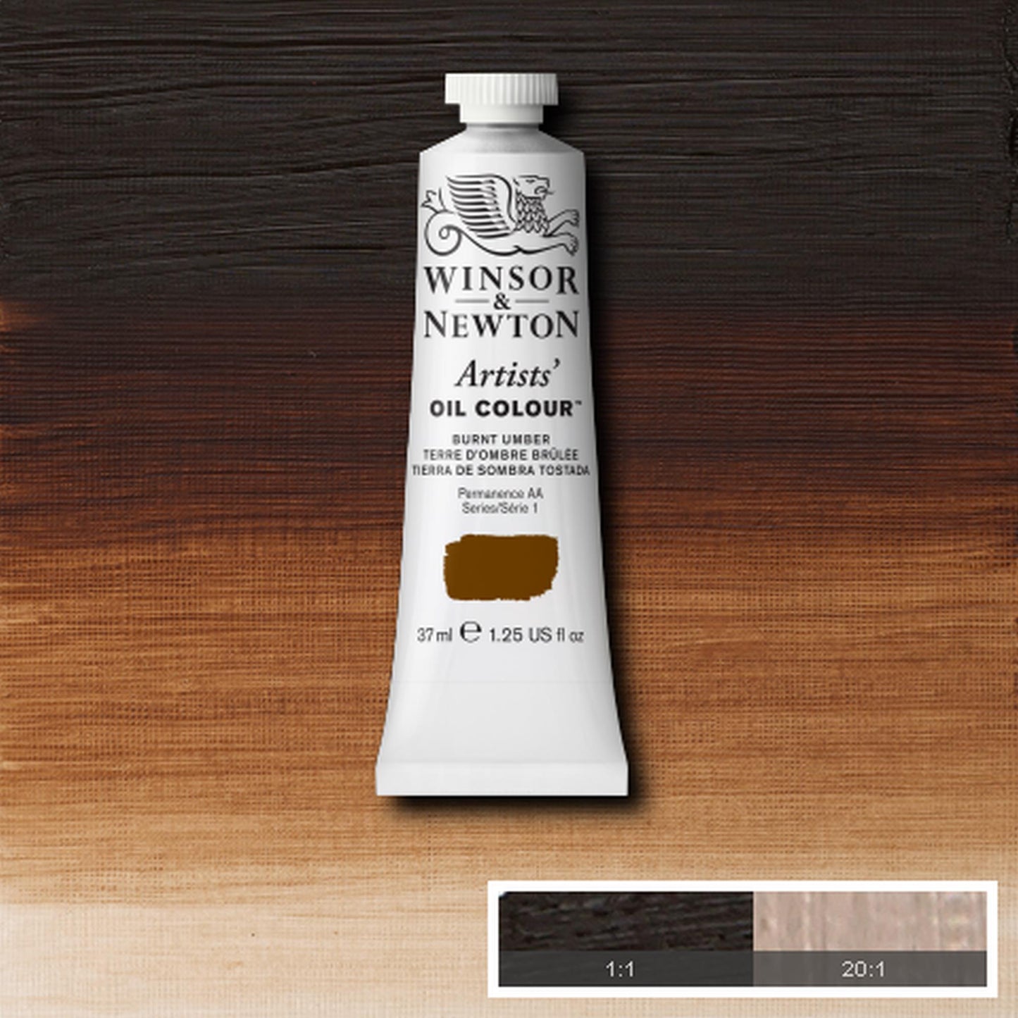 OLEO WINSOR NEWTON ARTISTS 037ML 076 BURNT UMBER S1