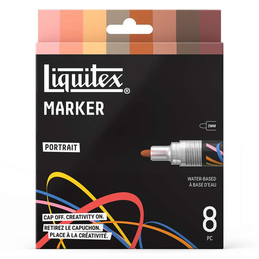 MARCADOR LIQUITEX 2MM PORTRAIT C/ 08 CORES 3699486