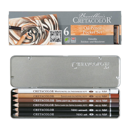 ESTOJO LAPIS ESBOÇO CRETACOLOR OIL PENCILS POCKET C/ 06 PC