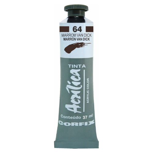 ACRILICA CORFIX 37ML 64 MARROM VAN DICK