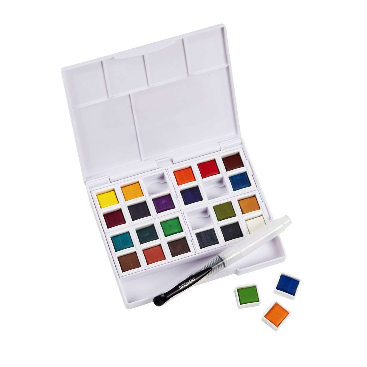 ESTOJO AQUARELA DERWENT 24 CORES HALF PAN