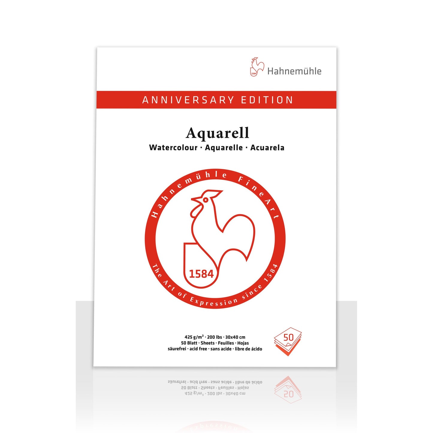 BLOCO HAHNEMUHLE ANNIVERSARY AQUARELL 425g/m2 30x40 50 FLS