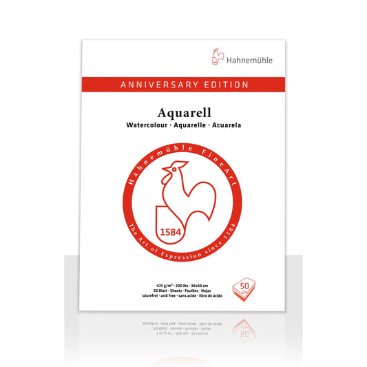 BLOCO HAHNEMUHLE ANNIVERSARY AQUARELL 425g/m2 30x40 50 FLS