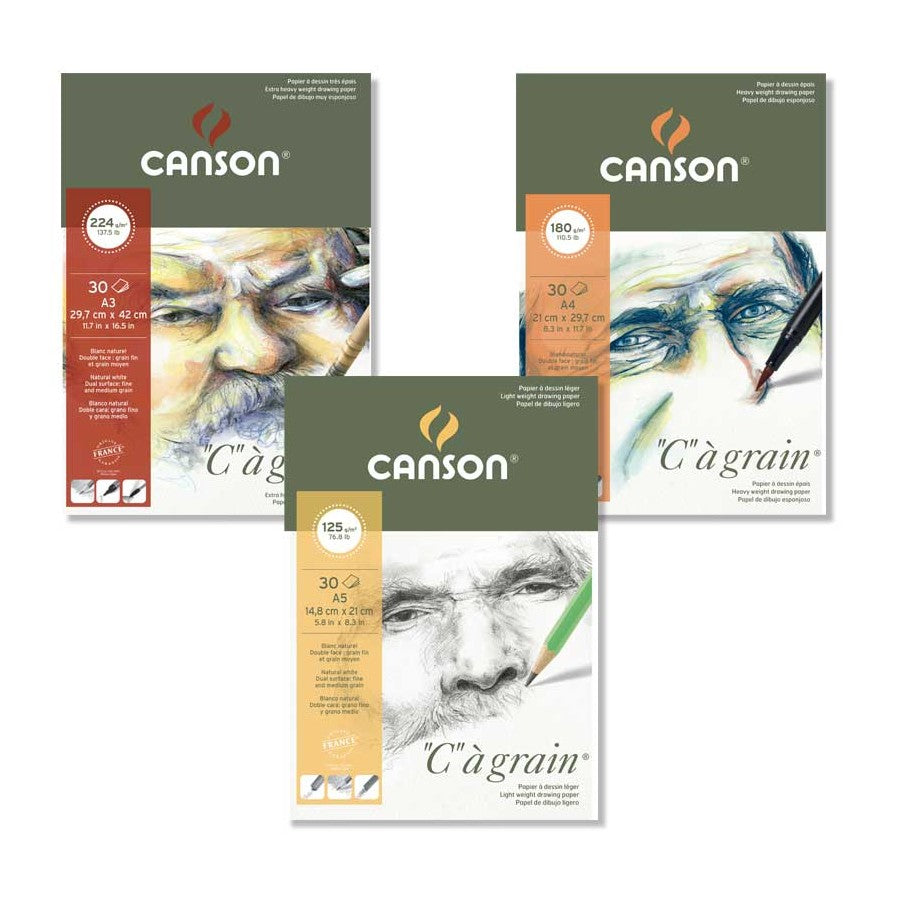 BLOCO CANSON C A GRAIN A5 224G/M2 30 FOLHAS