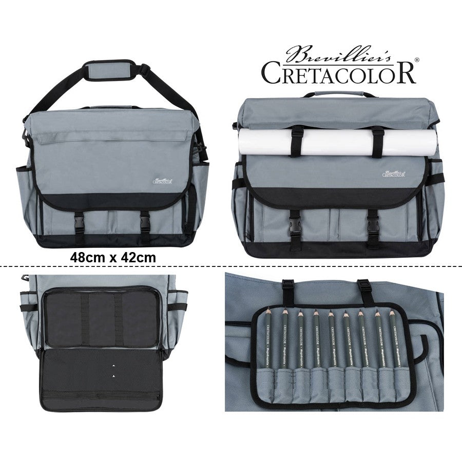 BOLSA CRETACOLOR C/ ALCA, ZIPER E DIVISORIAS 47x42x08cm 430 41