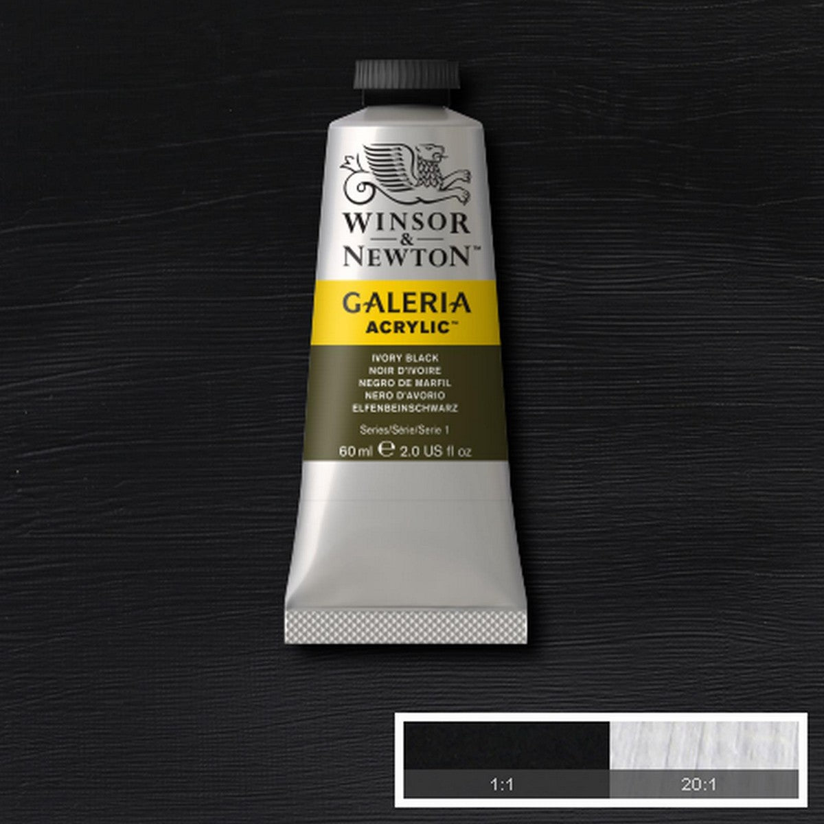 ACRILICA WINSOR NEWTON GALERIA 60ml 331 IVORY BLACK 2120331