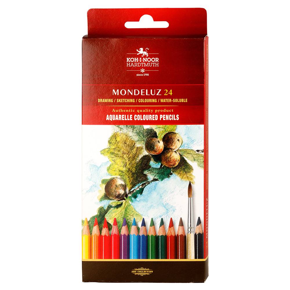 LAPIS AQUARELAVEL KOH-I-NOOR MONDELUZ 24 CORES PAPELAO