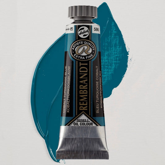 OLEO TALENS REMBRANDT 015ml 586 COBALT TURQUOISE BLUE S5