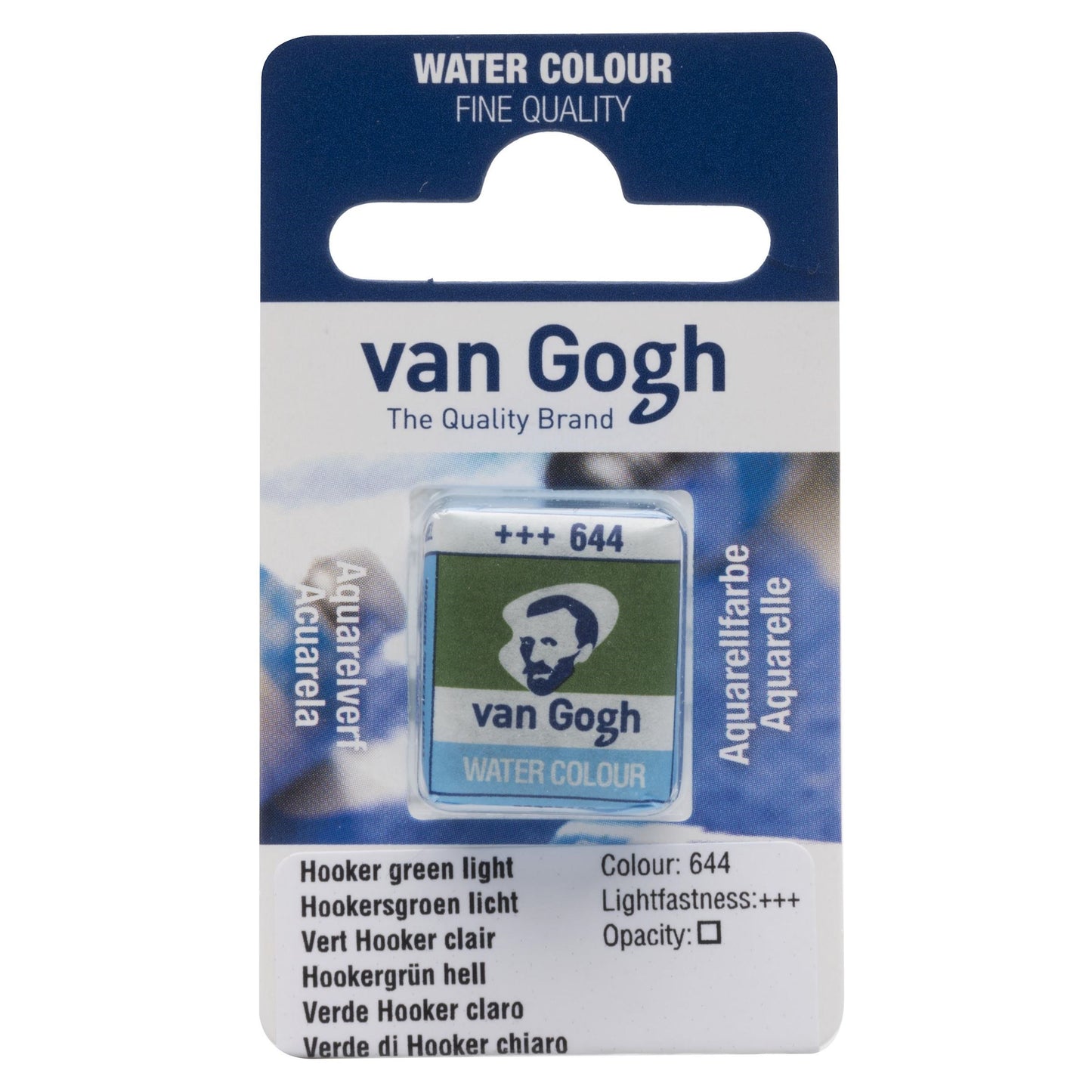 AQUARELA TALENS VAN GOGH HALF PAN 644 HOOKER GREEN LIGHT