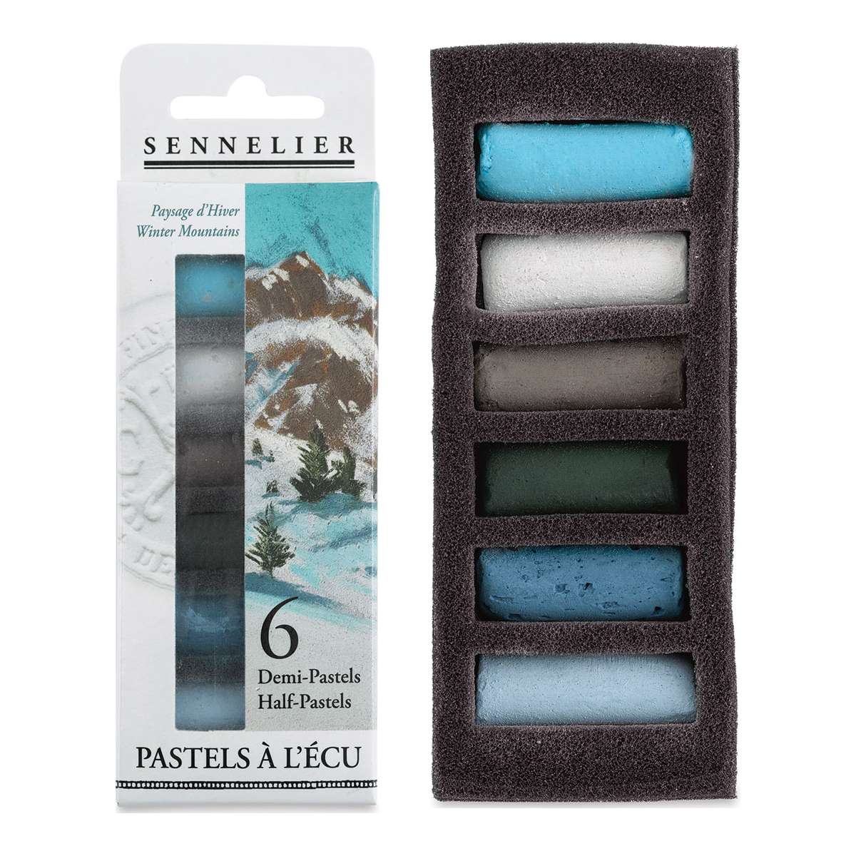 PASTEL SECO SENNELIER EXTRA SOFT 06 CORES WINTER MOUNTAINS HALF STICK