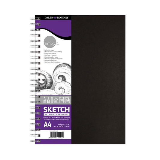 SKETCH BOOK DALER ROWNEY SIMPLY A5 100G/M2 54FL ESPIRAL