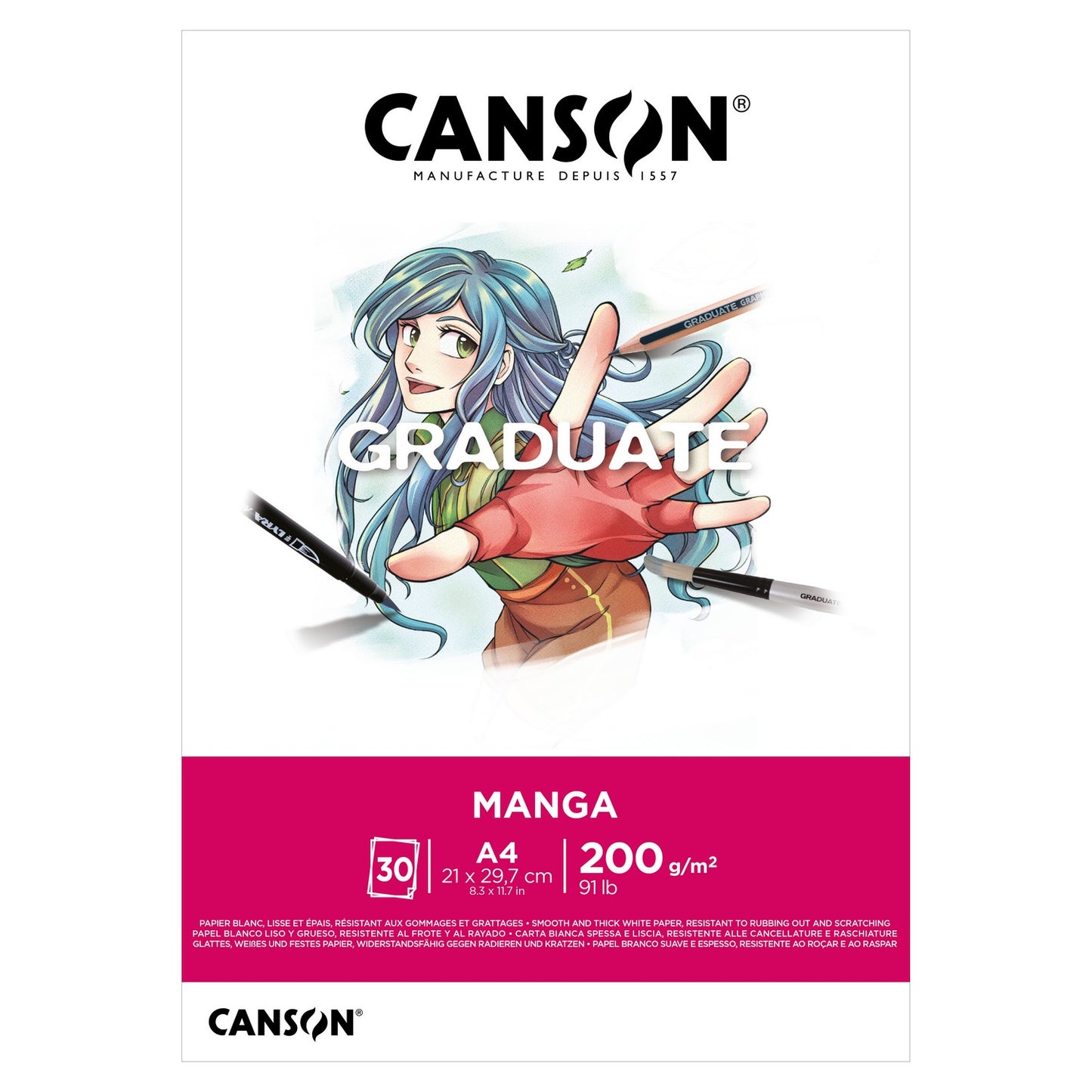 BLOCO CANSON GRADUATE MANGA A4 200G/M2 30F