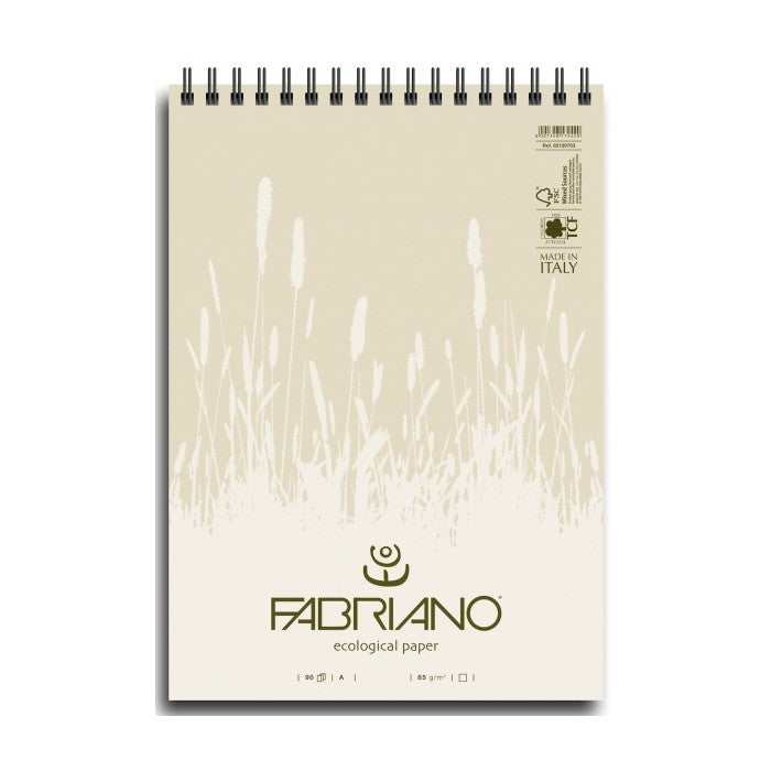 BLOCO FABRIANO ECOLOGICAL 85g/m2 A4 LISO 90 FOLHAS ESPIRAL