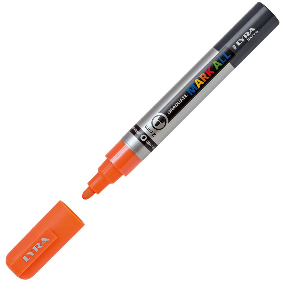 MARCADOR LYRA GRADUATE MARK ALL LARANJA NEON PONTA 2MM