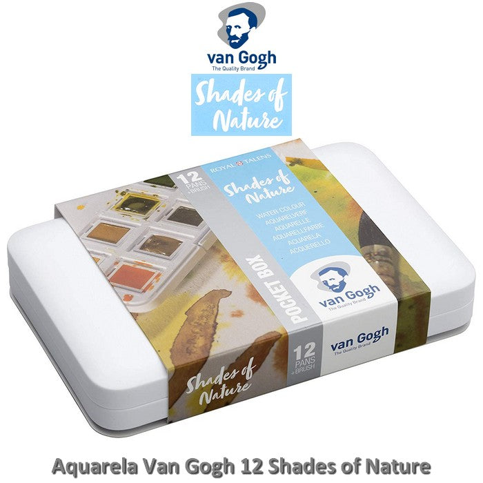ESTOJO AQUARELA TALENS VAN GOGH 12 HALF PAN SHADES OF NATURE