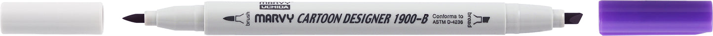 MARCADOR MARVY CARTOON DESIGNER PONTA DUPLA VIOLETA 8