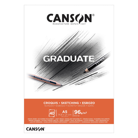 BLOCO CANSON GRADUATE CROQUIS A5 96G/M2 40F