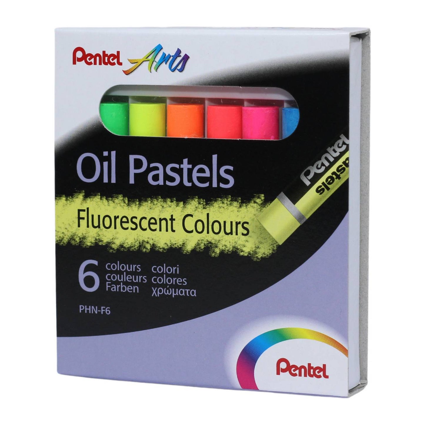 PASTEL OLEOSO PENTEL 06 CORES FLUORESCENTES