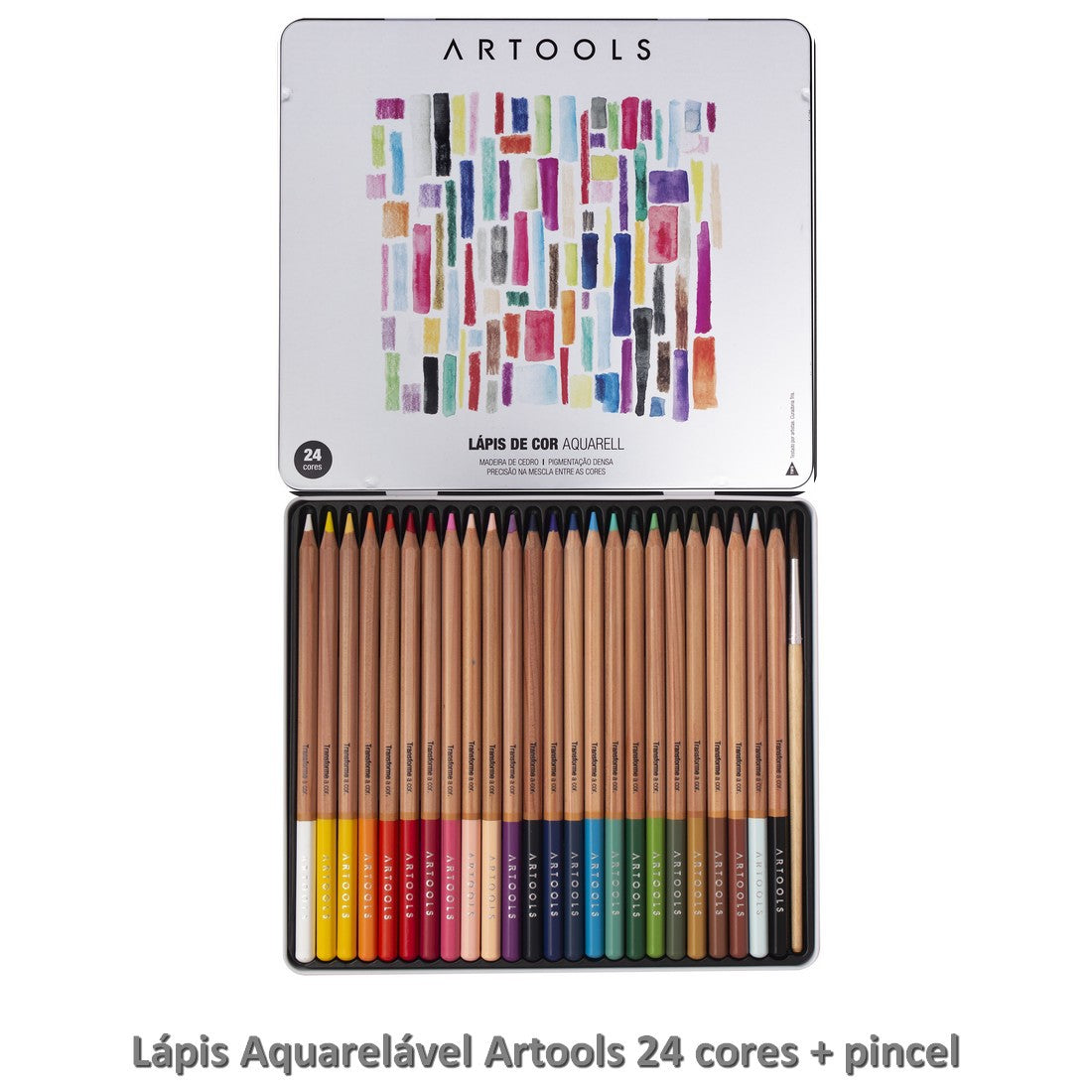 ESTOJO LAPIS AQUARELAVEL ARTOOLS AQUARELL 024 CORES + PINCEL