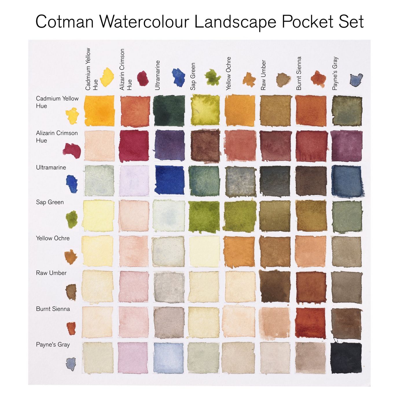 ESTOJO AQUARELA COTMAN 08 HALF PAN + PINCEL LANDSCAPE POCKET