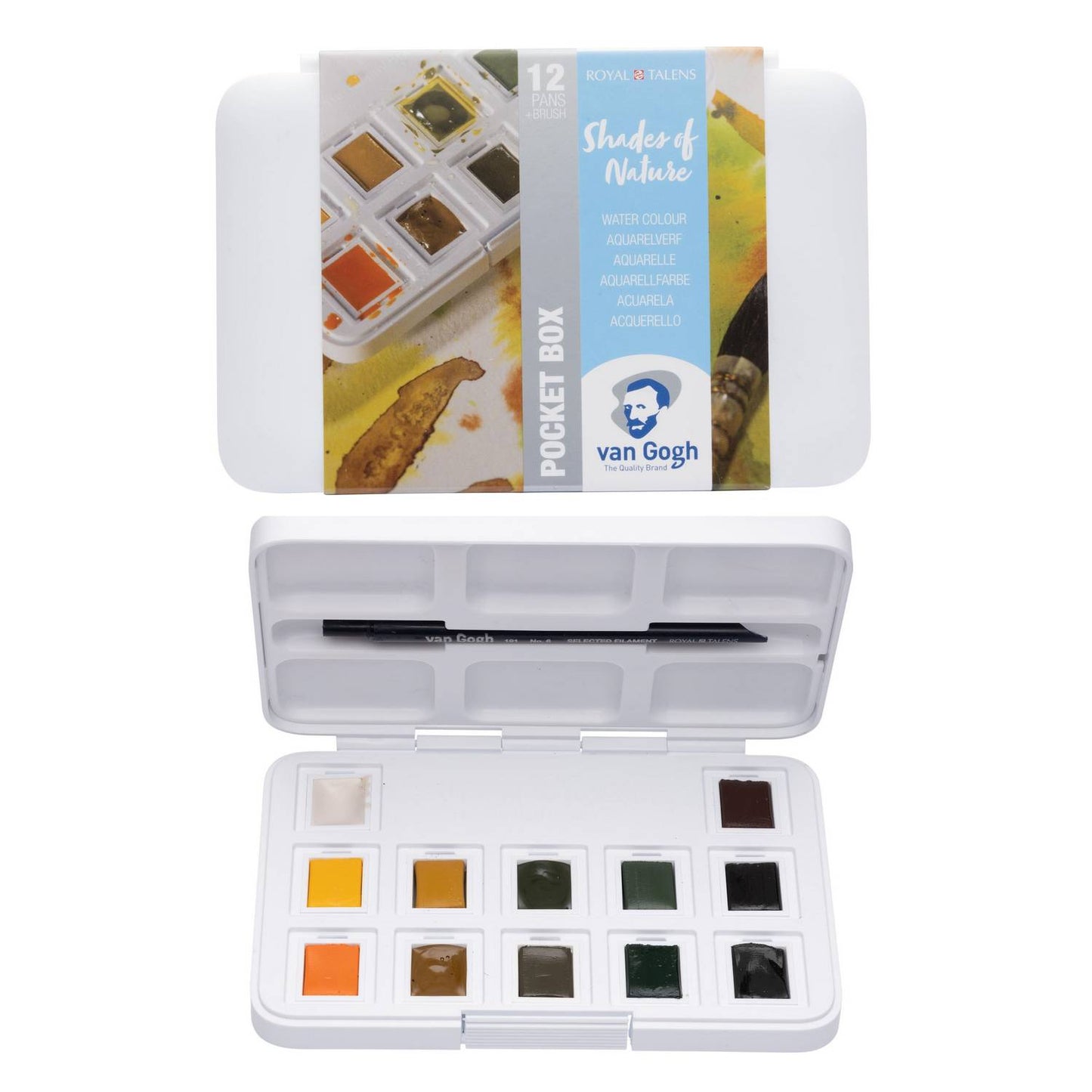 ESTOJO AQUARELA TALENS VAN GOGH 12 HALF PAN SHADES OF NATURE