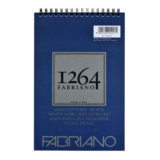 BLOCO FABRIANO 1264 BLACK 200G/M2 A5 20 FOLHAS