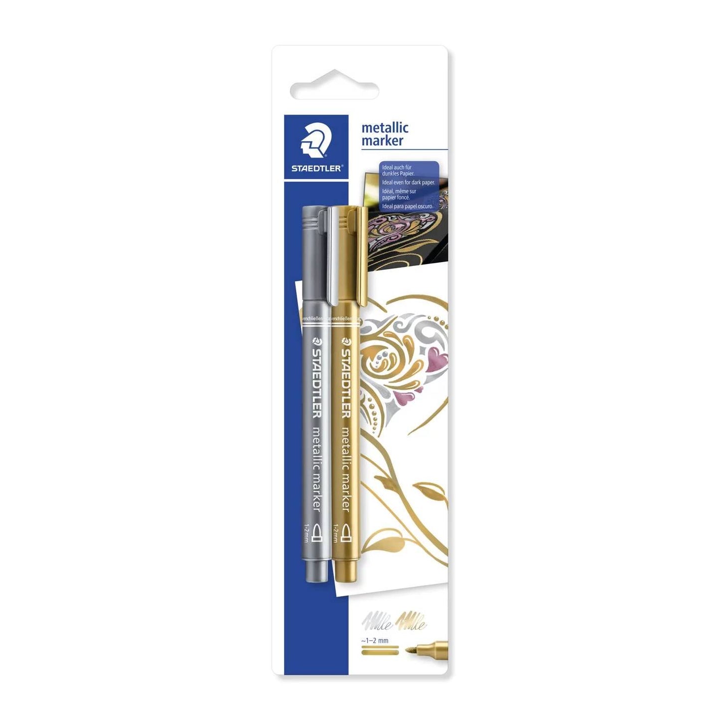 CANETA STAEDTLER METALLIC MARKER C/ 02 CORES 8323-SBK2