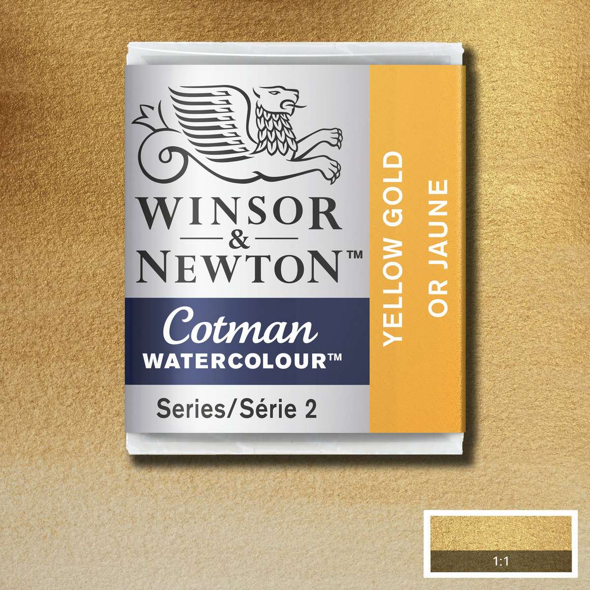 AQUARELA WINSOR NEWTON COTMAN HALF PAN 088 YELLOW GOLD METAL