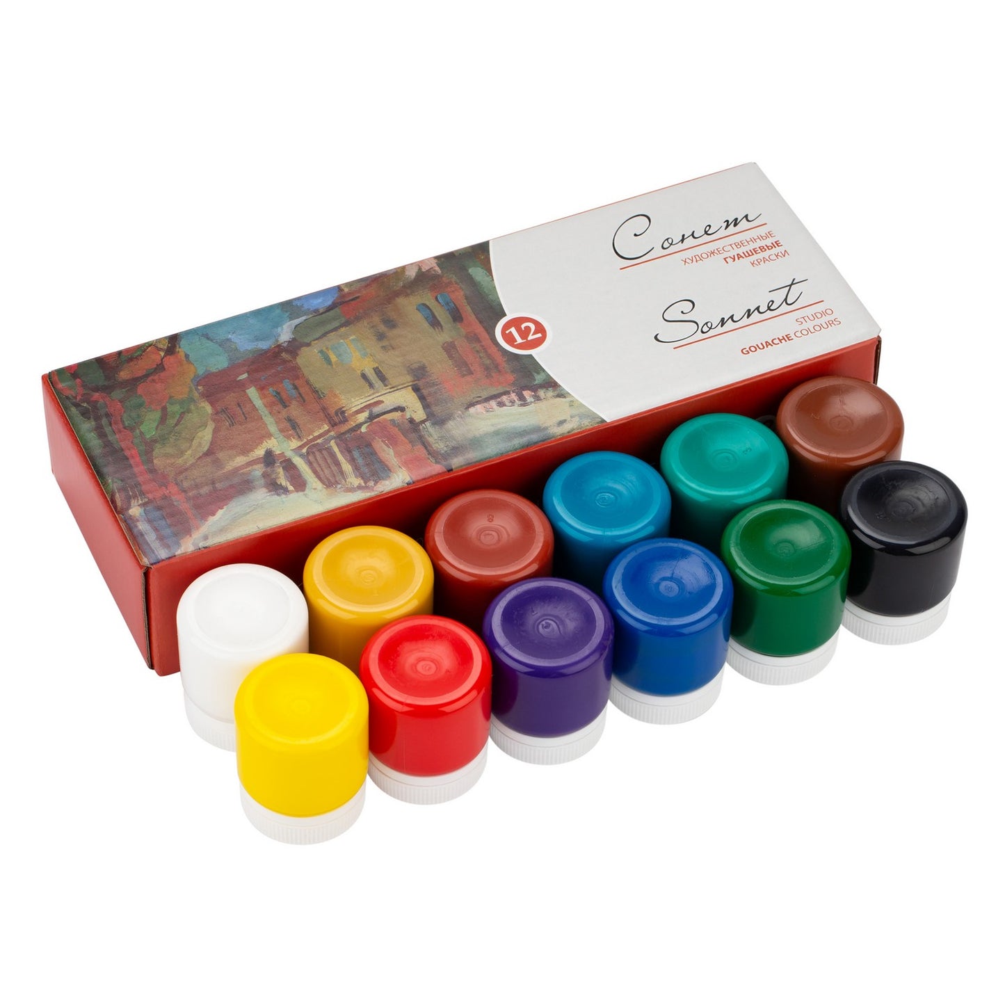 GOUACHE NEVSKAYA PALITRA SONNET 12 CORES 40ML BASICAS