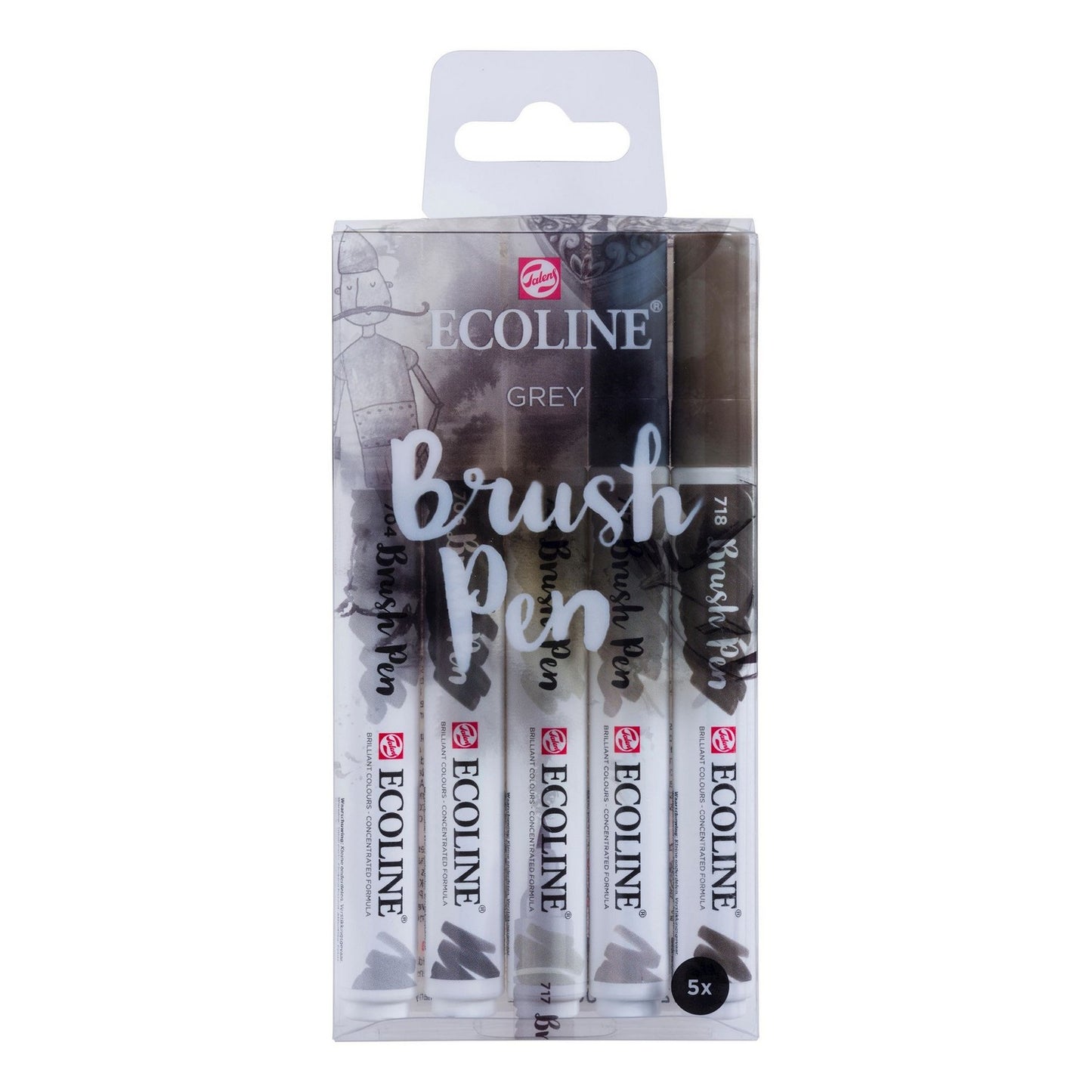 ESTOJO ECOLINE BRUSH PEN C/ 05 GREY COLORS TALENS