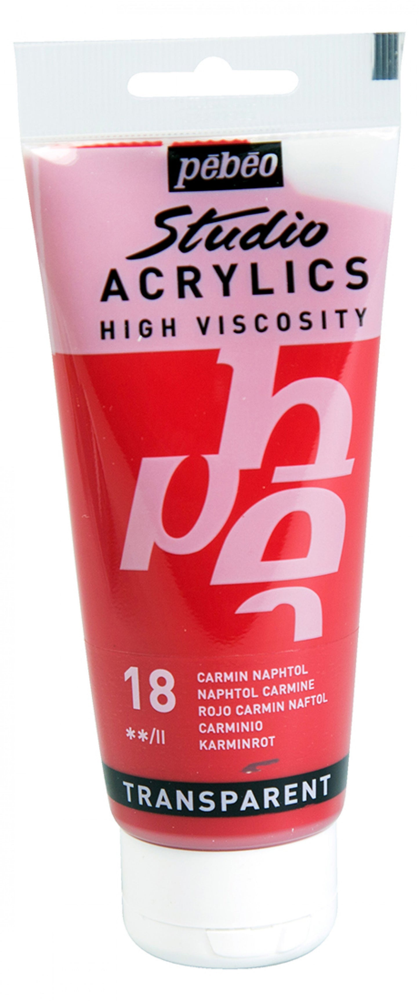 ACRILICA PEBEO STUDIO HV  100ML 18 CARMIM DE NAFITOL 831018