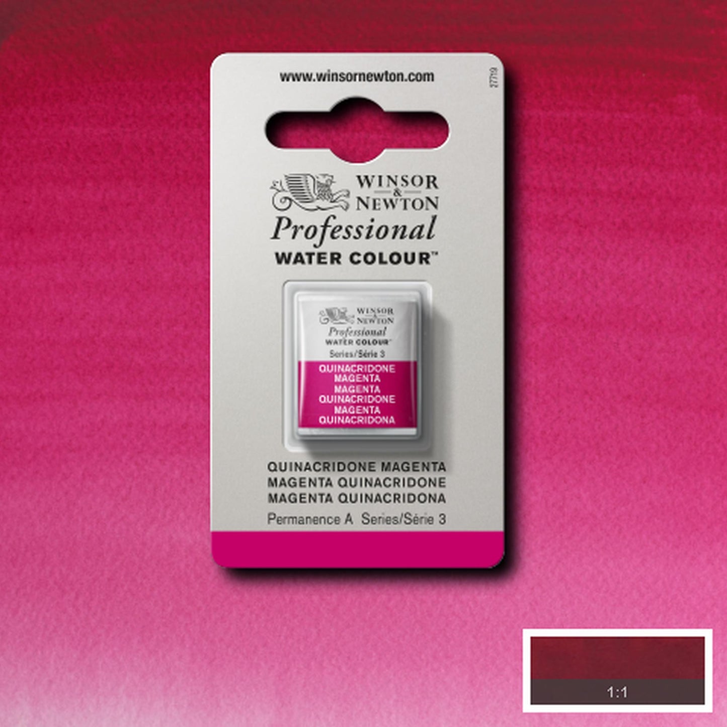 AQUARELA WINSOR NEWTON ARTISTS H PAN 545 QUINACRIDONE MAGENTA S3