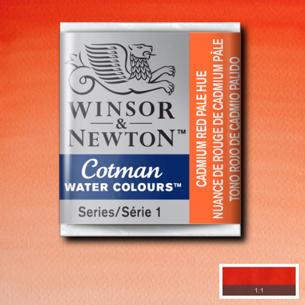 AQUARELA WINSOR NEWTON COTMAN HALF PAN 103 CADMIUM RED PALE