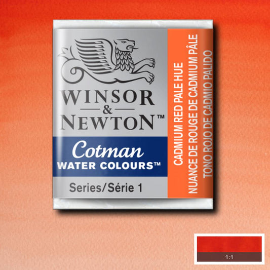 AQUARELA WINSOR NEWTON COTMAN HALF PAN 103 CADMIUM RED PALE