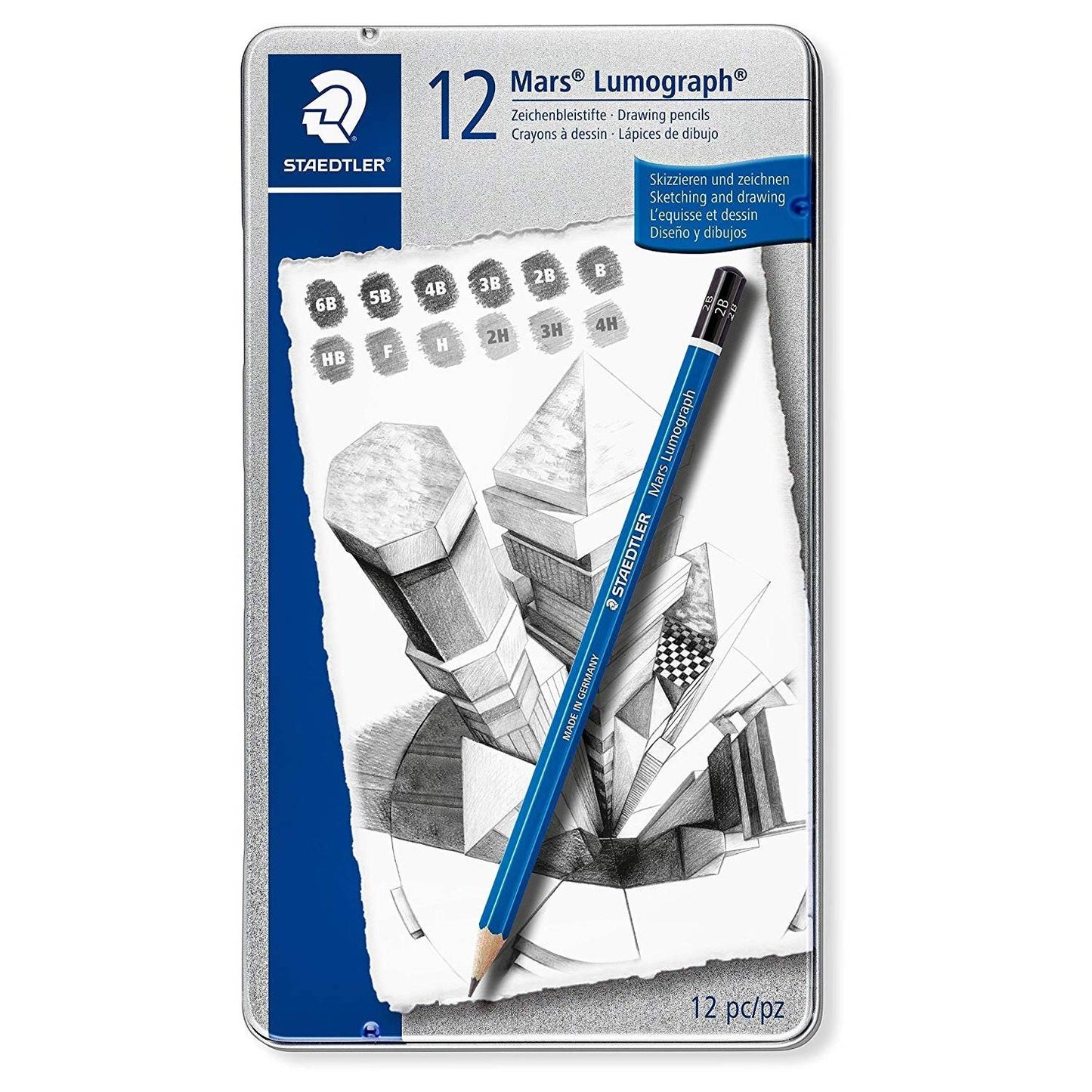 ESTOJO LAPIS GRADUADO STAEDTLER LUMOGRAPH CLASSIC C/ 12 G12