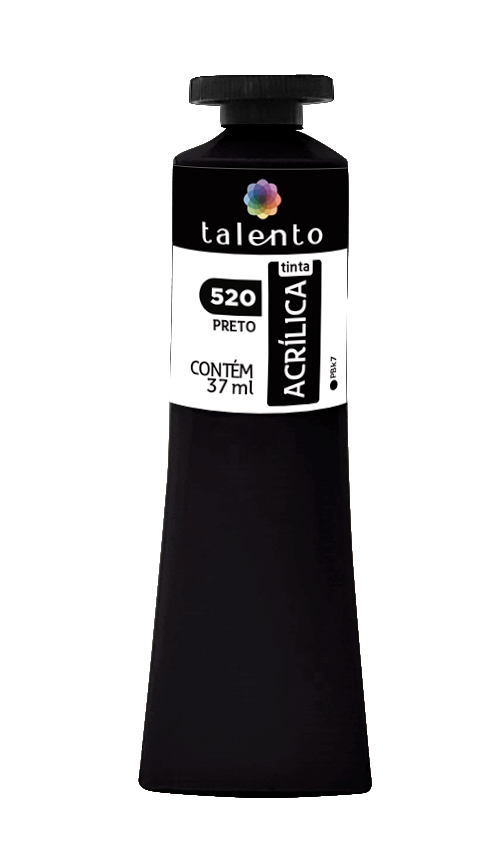 ACRILICA TALENTO 037ML 520 PRETO