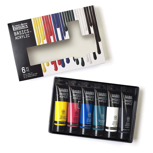 ESTOJO ACRILICA LIQUITEX BASICS 06 CORES 118ML