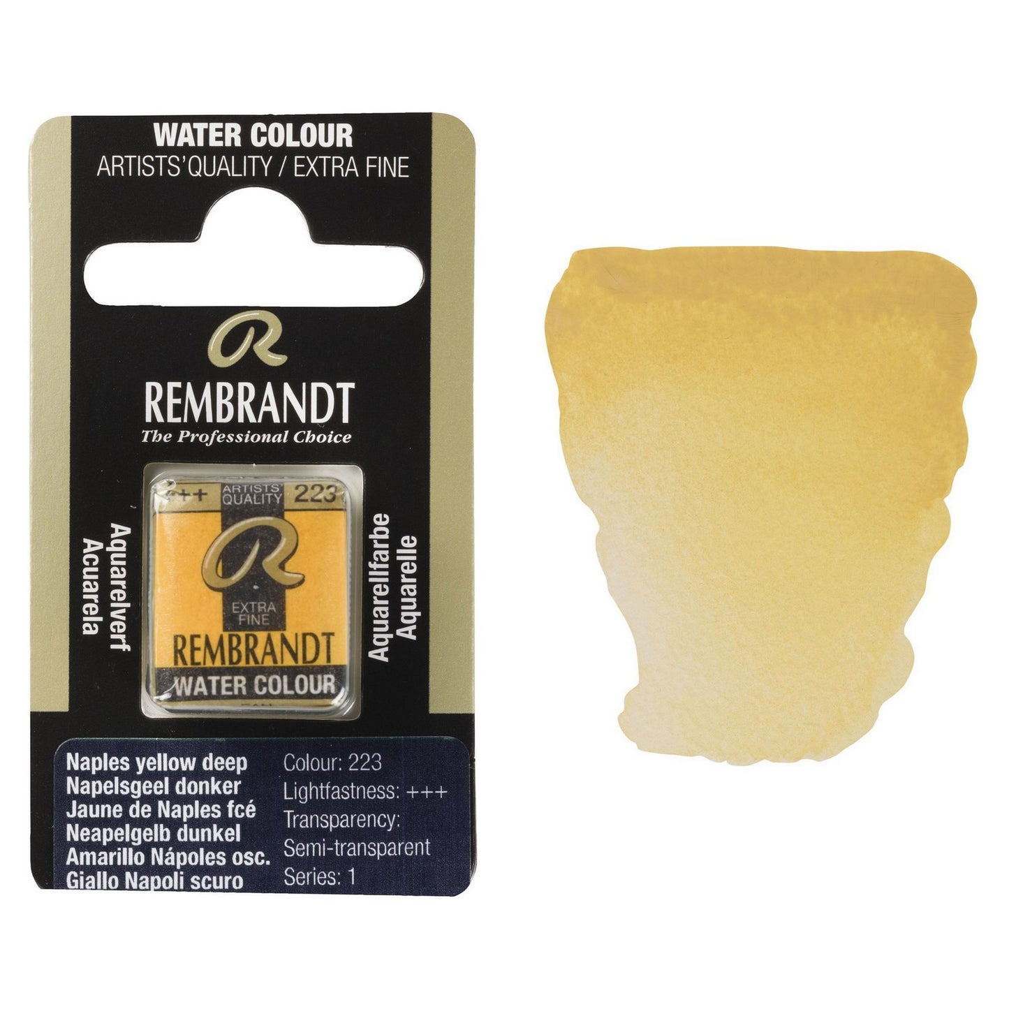 AQUARELA TALENS REMBRANDT HALF PAN 223 NAPLES YELLOW DEEP S1