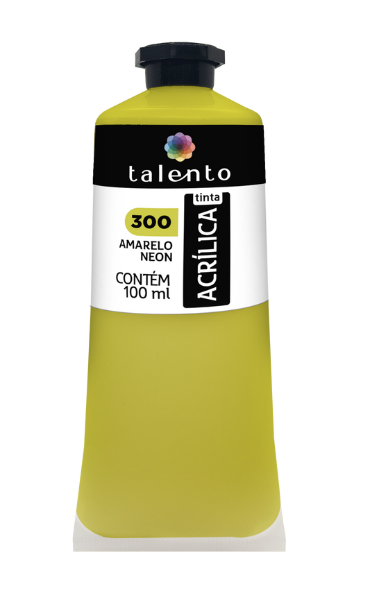 ACRILICA TALENTO 100ML 300 AMARELO NEON