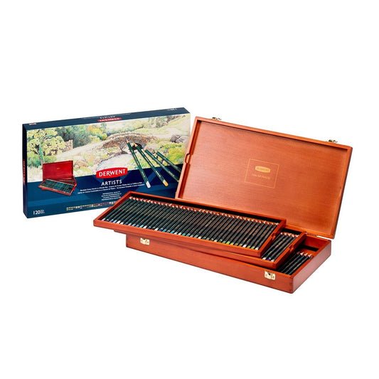 LAPIS COR DERWENT ARTISTS 120 CORES MADEIRA