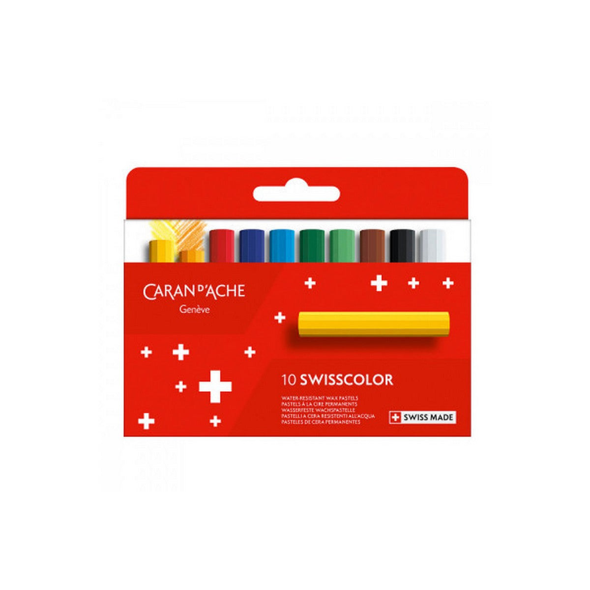 GIZ DE CERA PERMANENTE CARAN D ACHE SWISSCOLOR 10 CORES