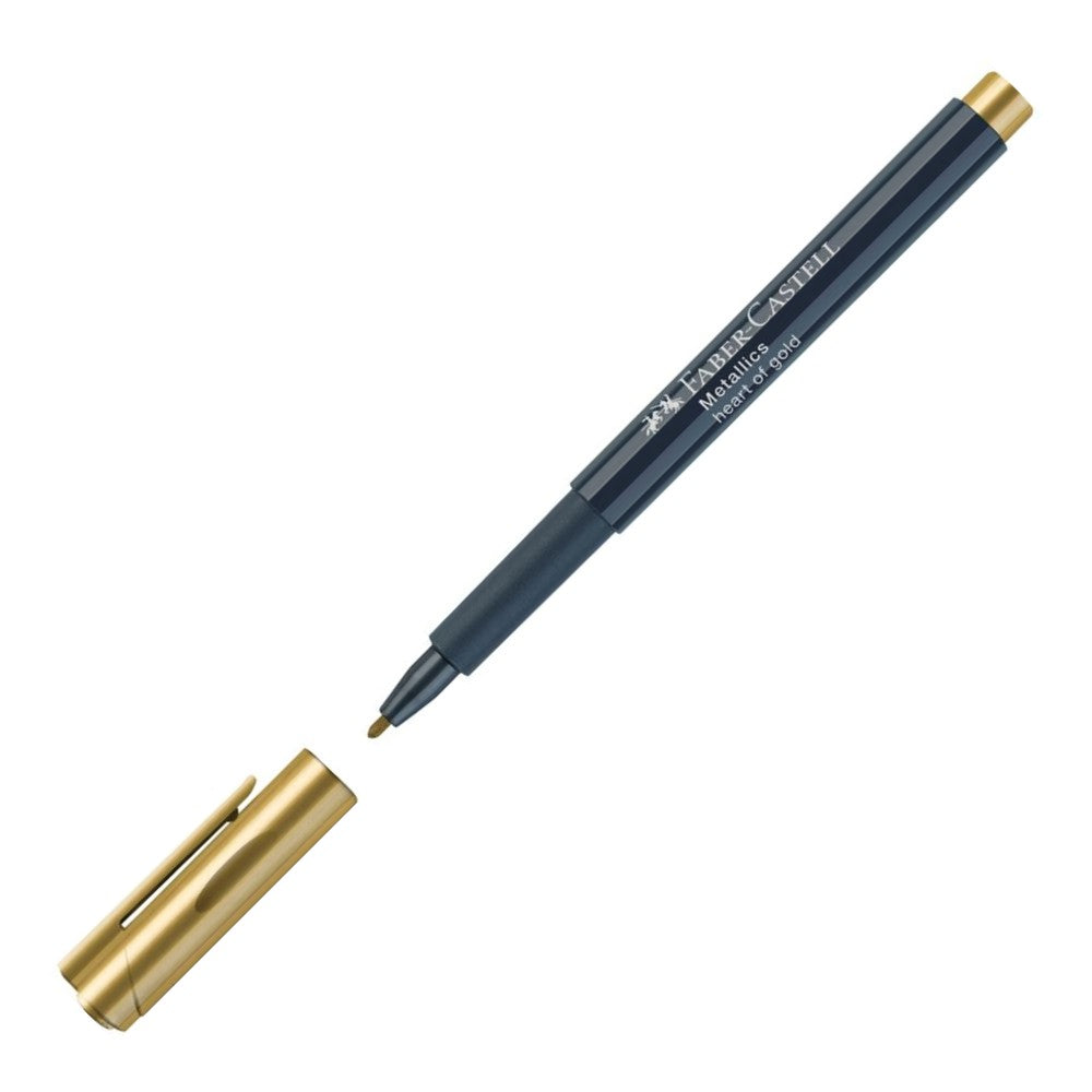 CANETA FABER CASTELL METALICA OURO HEART METAL